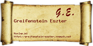 Greifenstein Eszter névjegykártya